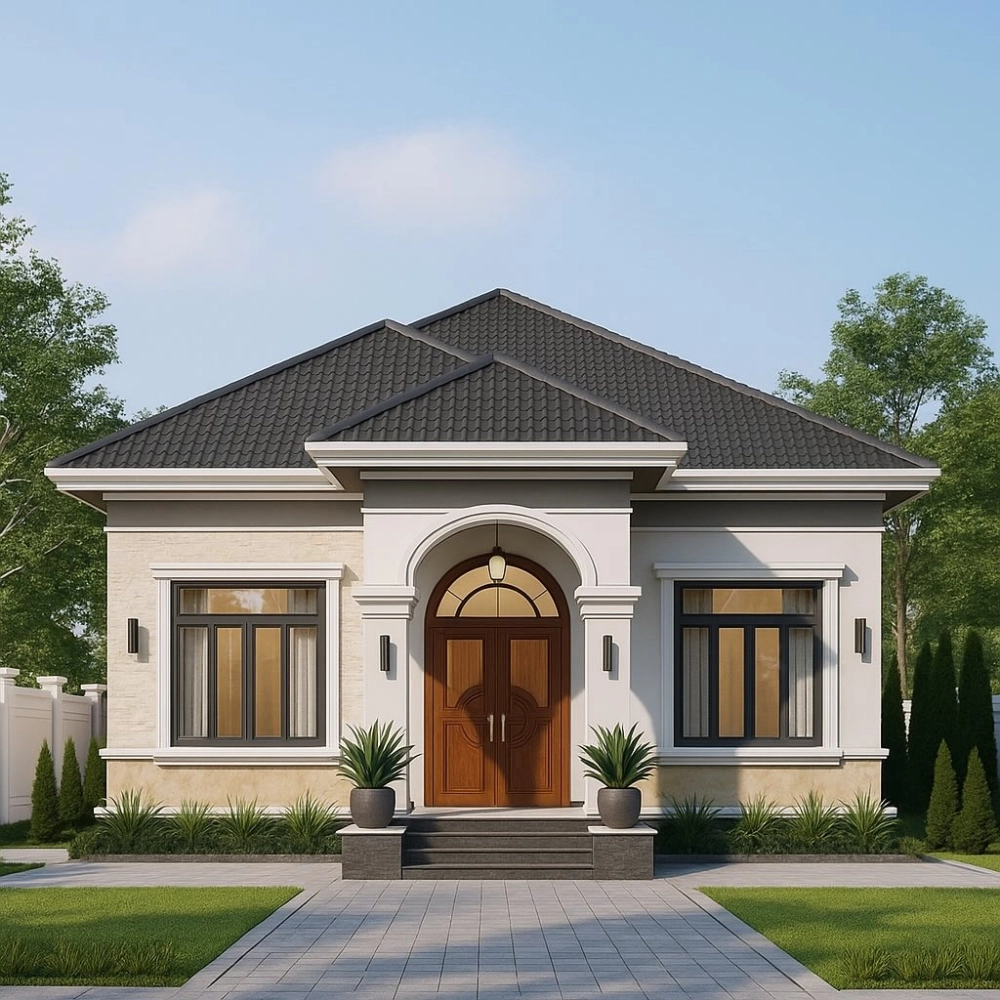 Nhà hiện đại cấp 4 ở vùng nông thôn Việt Nam