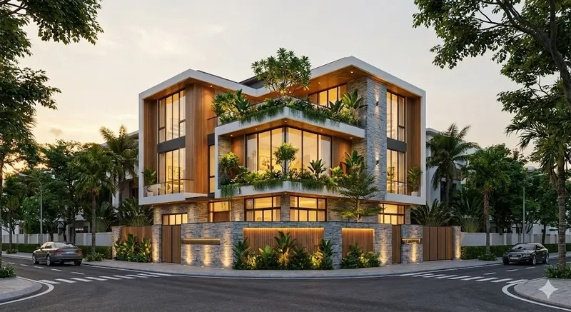 Khám phá mẫu biệt thự 2 mặt tiền đẹp sang trọng