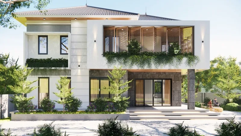 Trải nghiệm thiết kế biệt thự 2 tầng hiện đại tinh tế