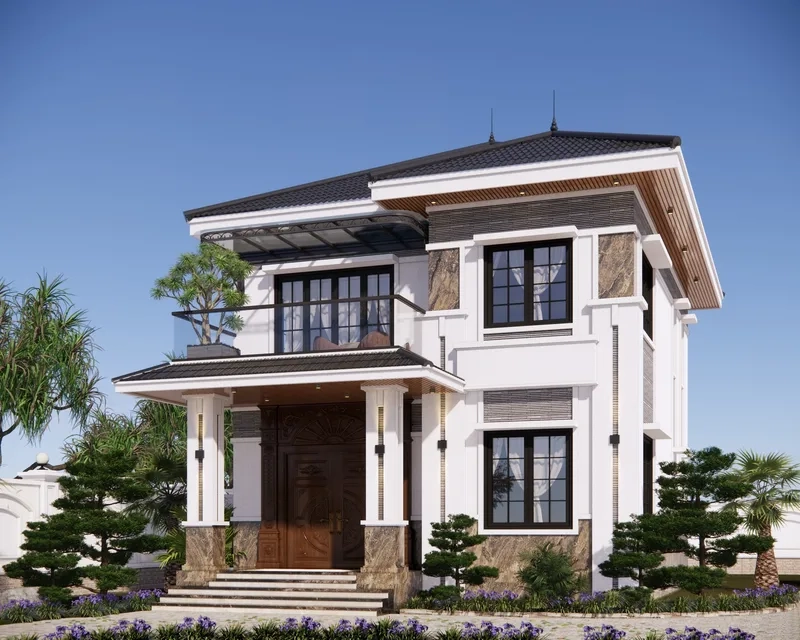 Thư giãn tại biệt thự 2 tầng sân vườn xanh mát