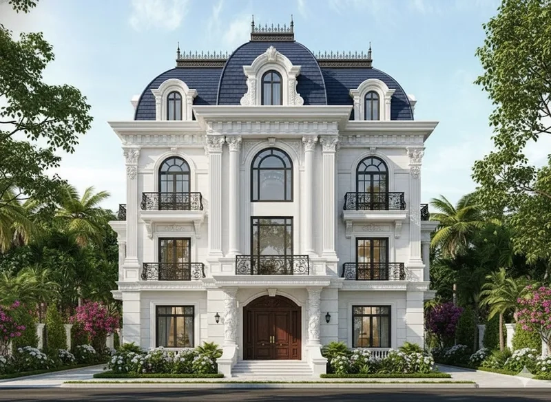 Bài trí nội thất biệt thự kiểu pháp tiện nghi và sang trọng