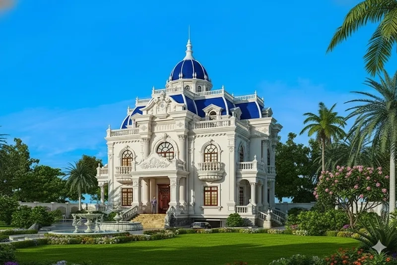 Kiểu Pháp sang trọng biệt thự lâu đài kiểu Pháp độc đáo