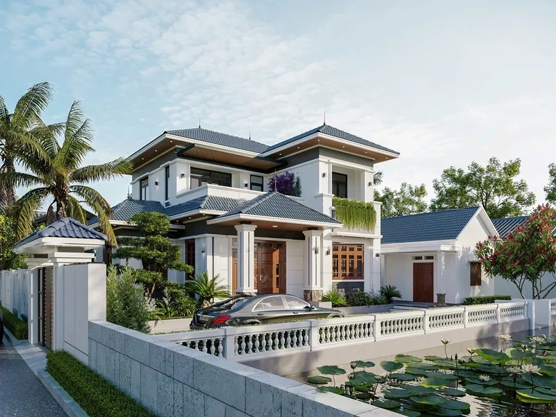 Không gian mới mẻ biệt thự mái nhật hiện đại ấn tượng