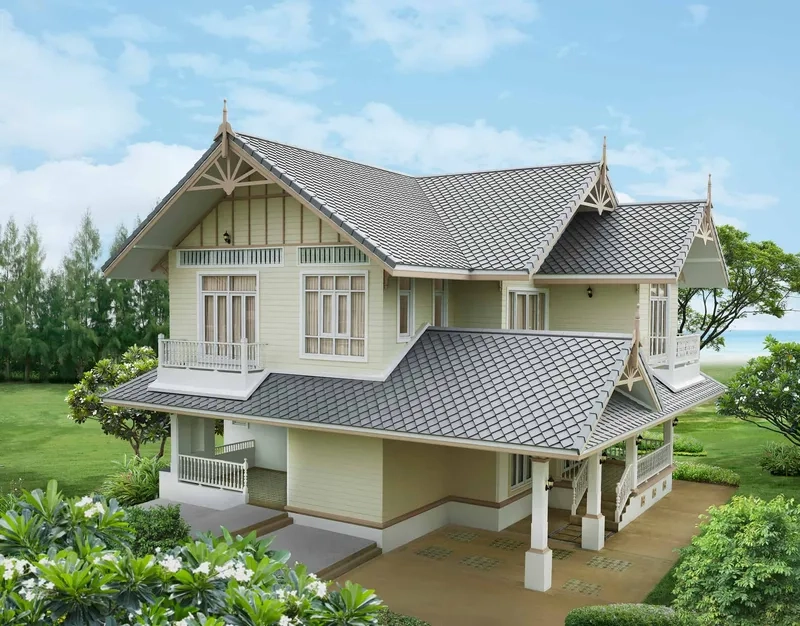 Tìm đơn vị uy tín thi công biệt thự mái thái nhanh chóng