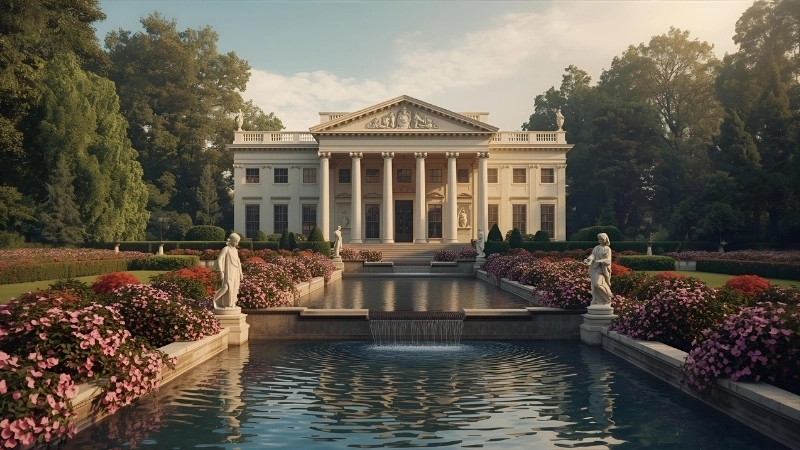 Hệ thống trụ cột biệt thự tân cổ điển điêu khắc tinh xảo