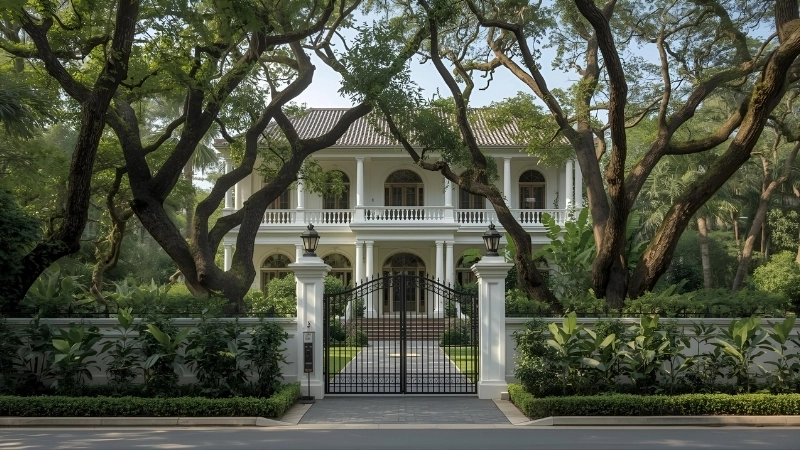 Chi tiết mái vòm đẳng cấp của biệt thự tân cổ điển mái vòm