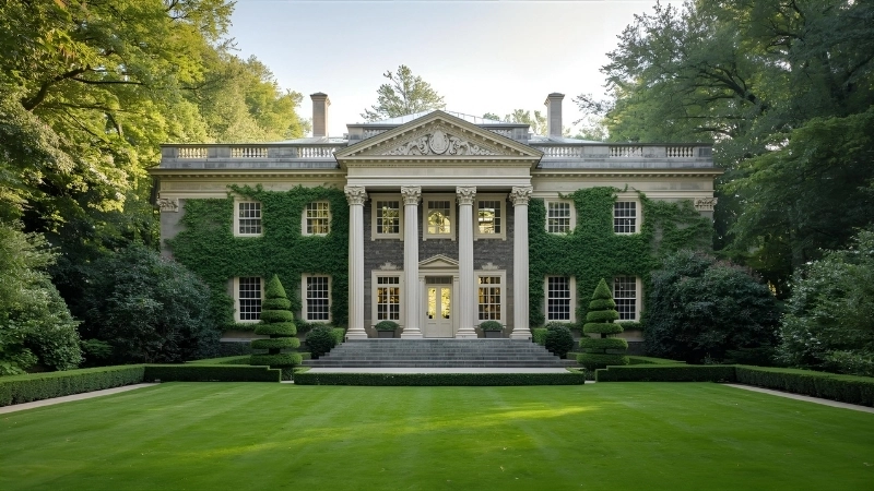 Mặt tiền biệt thự nhà vườn tân cổ điển đẹp lung linh