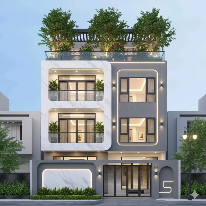 Tham khảo bản vẽ biệt thự phố tinh tế và sáng tạo