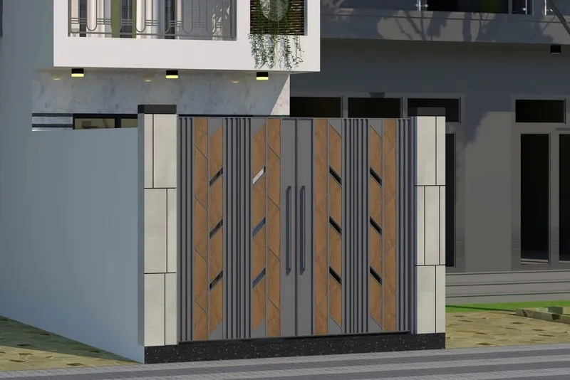 Thiết kế cổng nhà phố an toàn