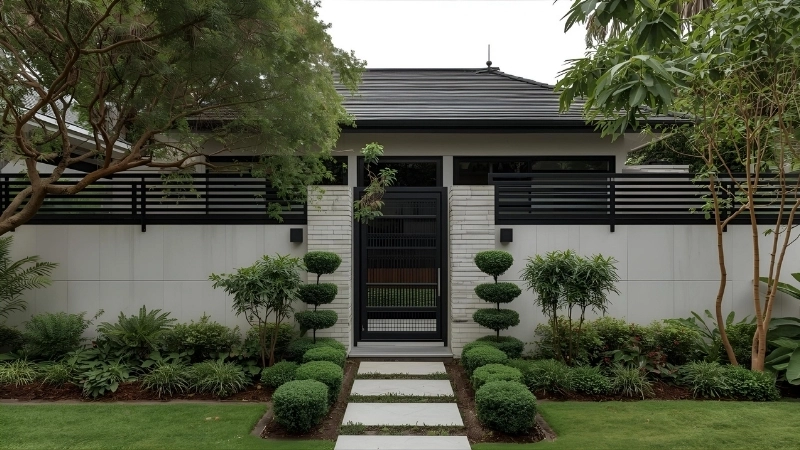 Kiểu hàng rào thấp đẹp ngăn cách không gian sân vườn