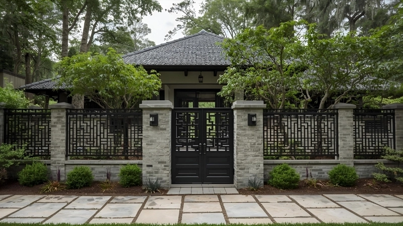 Mẫu hàng rào bê tông ly tâm phong cách châu âu sang trọng