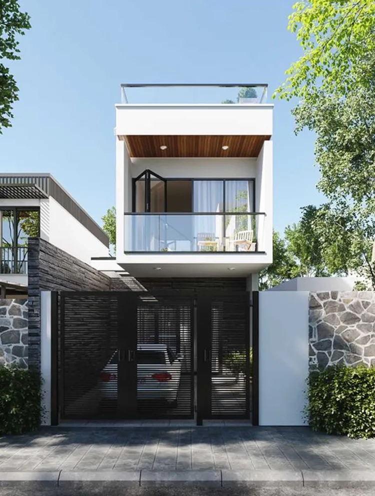 Tham khảo ảnh mặt tiền nhà ống mái thái tinh tế