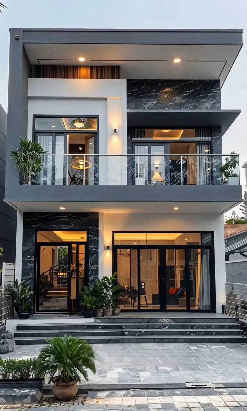 Mẫu nhà phố đẹp có gara tiện lợi