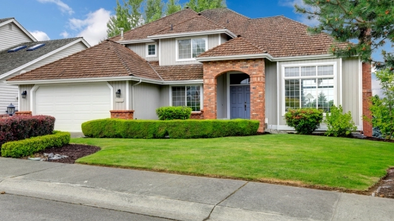 Cảnh quan mẫu nhà kiểu Mỹ không cổng rào thoáng đãng