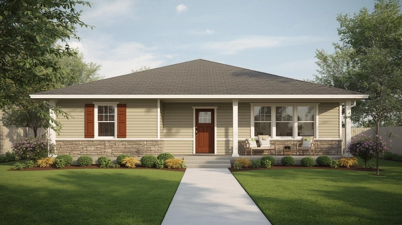 Mẫu nhà cấp 4 3 phòng ngủ 100m2 bố trí hợp lý