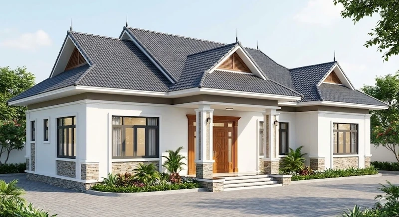 Thiết kế nhà cấp 4 4 phòng ngủ tối ưu công năng cho gia đình lớn