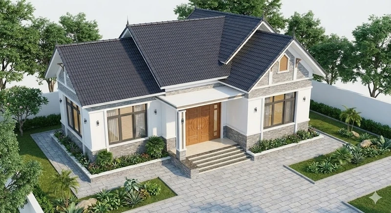 Phong cách nhà cấp 4 4 phòng ngủ phong cách châu Âu ấn tượng