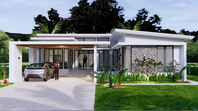 Điểm nhấn cuốn hút từ nhà cấp 4 chữ L mặt tiền đẹp