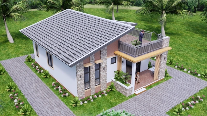 Mẫu nhà cấp 4 hiện đại sang trọng chuẩn xu hướng