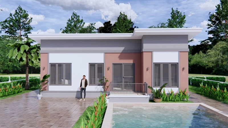 Ấn tượng đầu tiên từ nhà cấp 4 mái bằng sang trọng