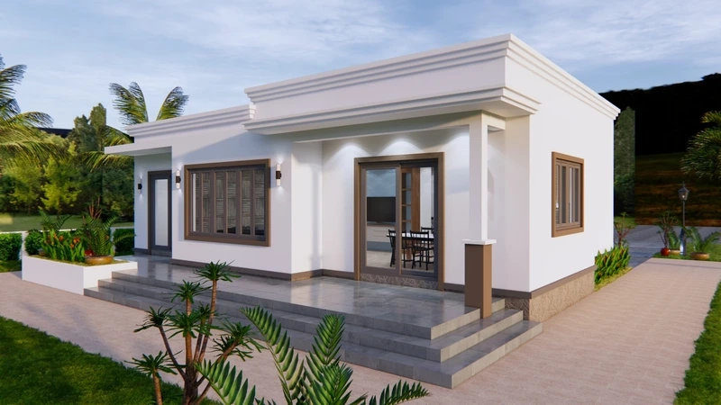 Tham khảo chi tiết bản vẽ nhà cấp 4 mái bằng