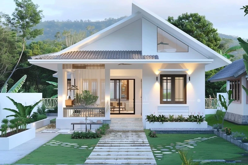 Sống tiện nghi với nhà cấp 4 mái lệch hiện đại