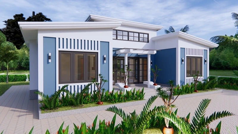 Nét mới lạ từ nhà cấp 4 mái lệch phong cách trẻ trung