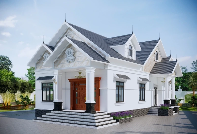 Tinh tế cùng thiết kế nhà cấp 4 mái thái chữ L