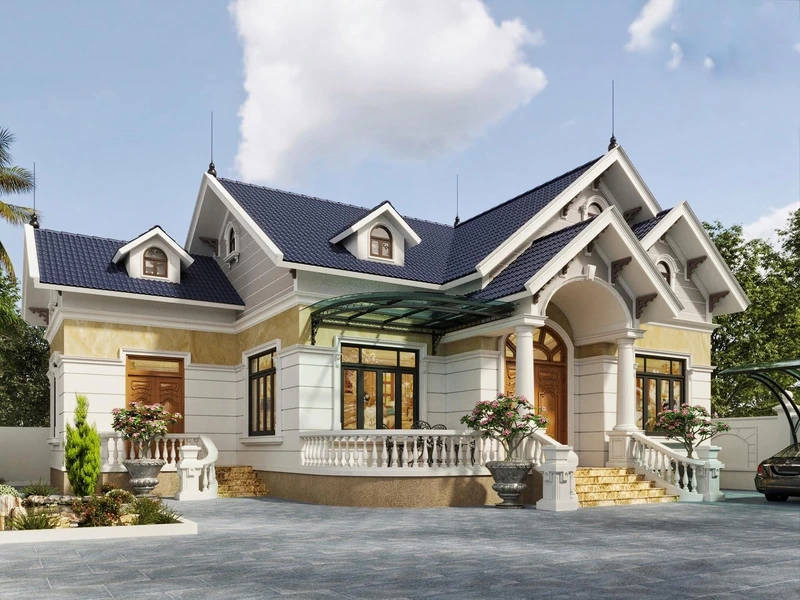 Gợi ý mẫu nhà cấp 4 mái thái 120m2 sang trọng