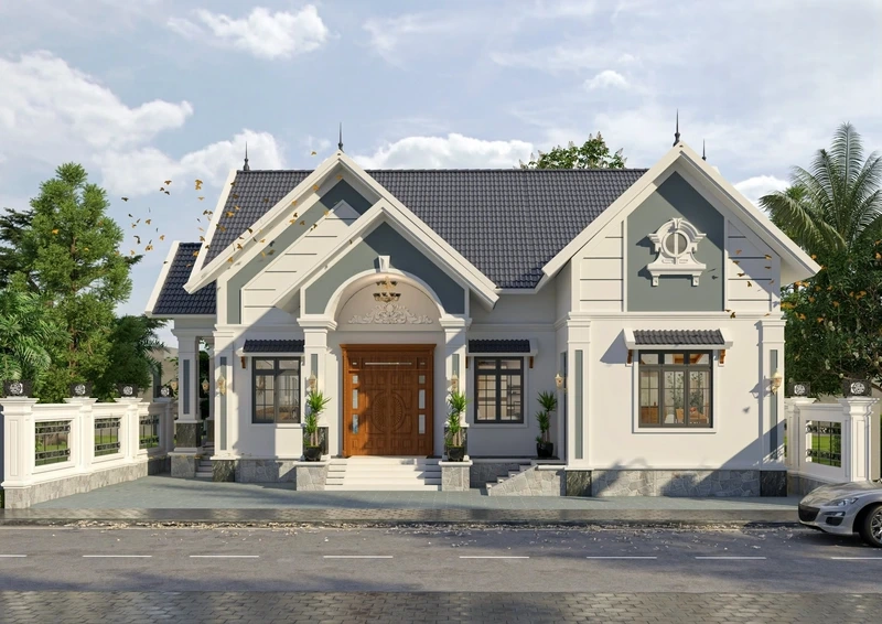 Cuốn hút với nhà cấp 4 mái thái tân cổ điển