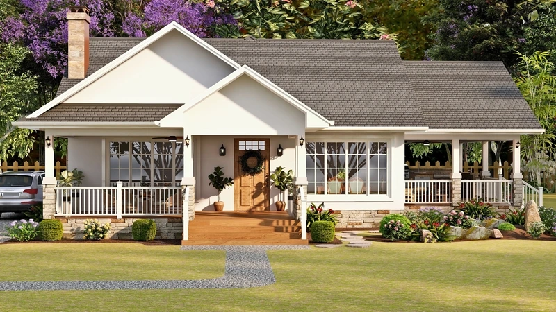 Thiết kế nhà cấp 4 sân vườn tối giản đẹp gọn gàng