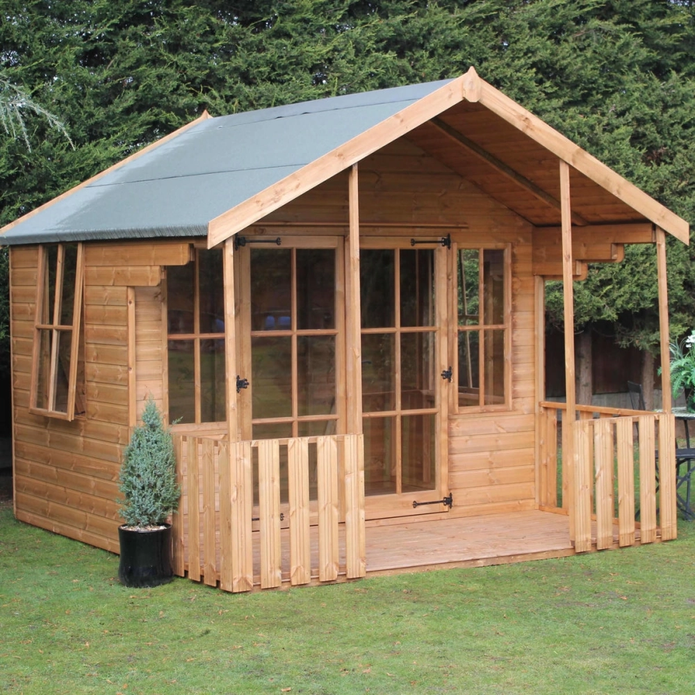 Không gian sân vườn nhà gỗ ngập tràn sắc hoa