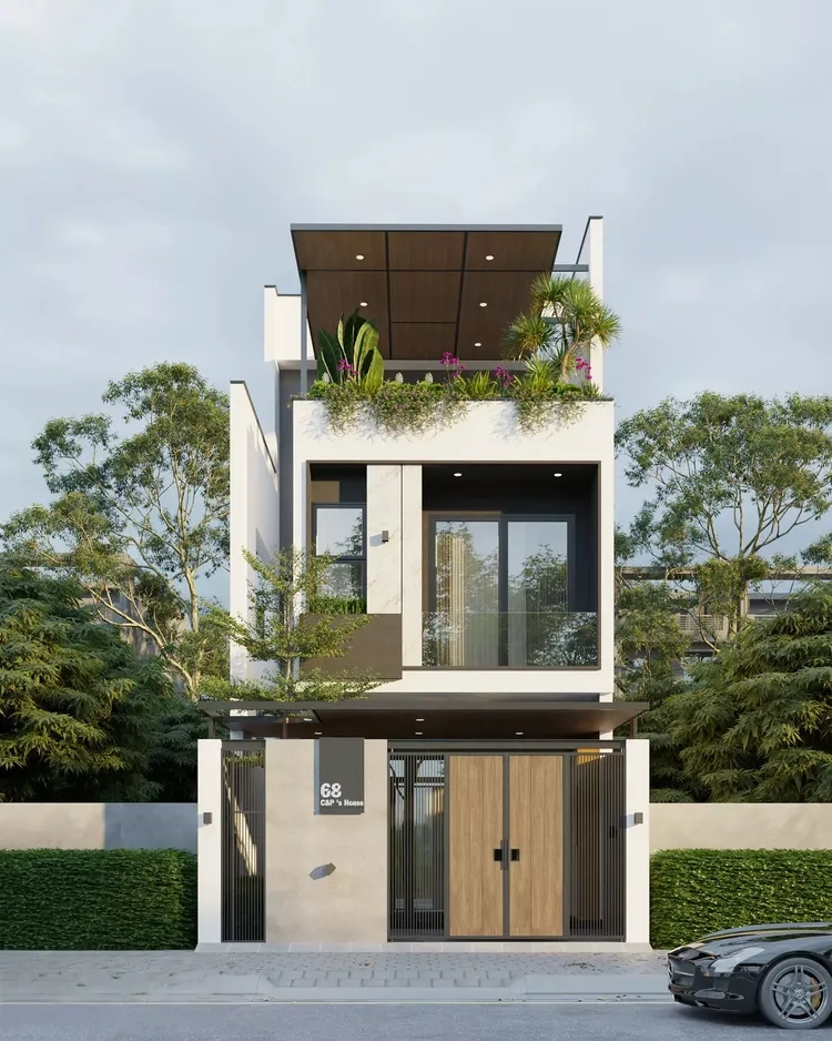 Tham khảo phong cách kiến trúc nhà ống 1 tum độc đáo, hiện đại