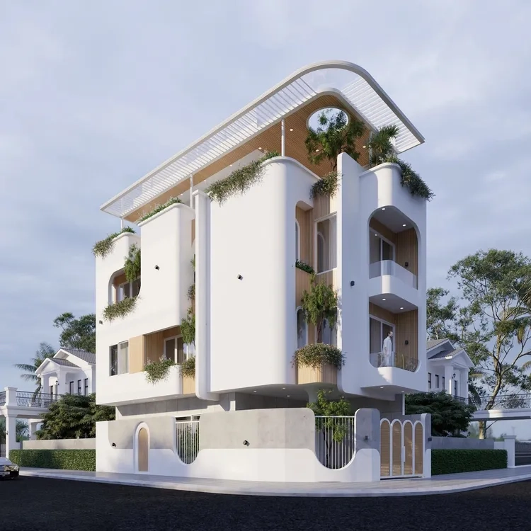 Trải nghiệm không gian độc đáo qua ảnh phối cảnh nhà ống lô góc