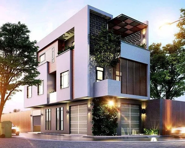 Chiêm ngưỡng thiết kế mái đẹp qua ảnh nhà ống 2 mặt tiền mái thái