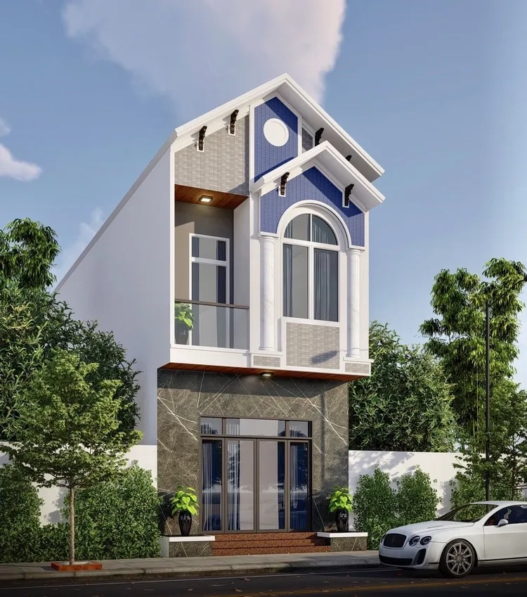 Mái Thái thanh thoát nâng vẻ đẹp ảnh nhà ống 2 tầng