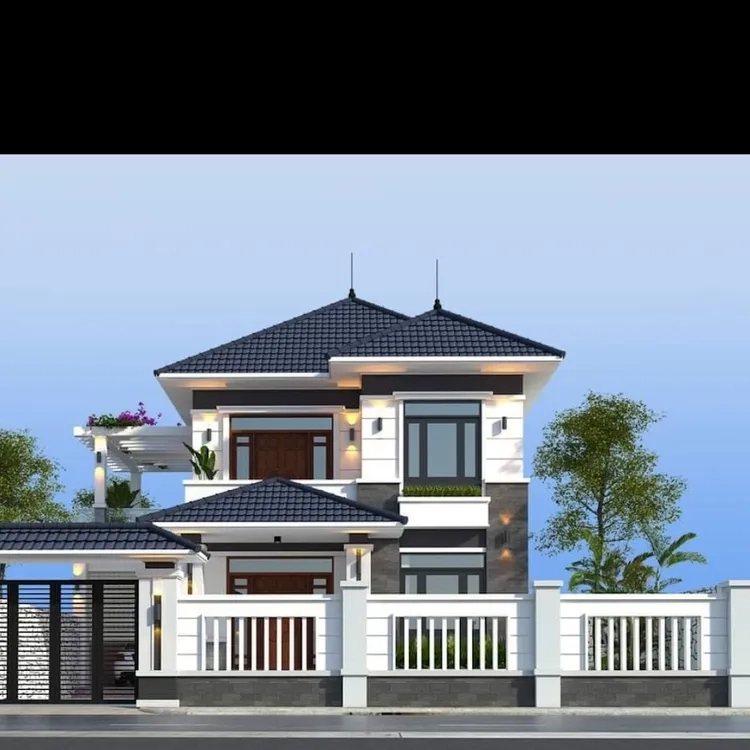 Ảnh nhà ống 2 tầng hai mặt tiền khoe vẻ sang bừng sáng