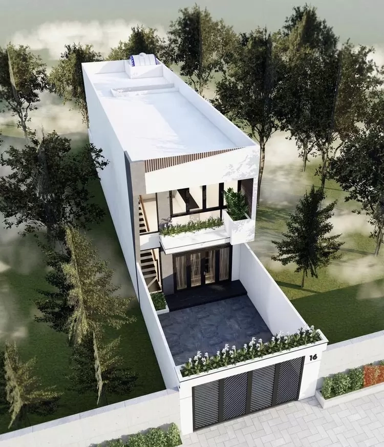 Khung cảnh bình yên nổi bật trong ảnh nhà ống 2 tầng nông thôn