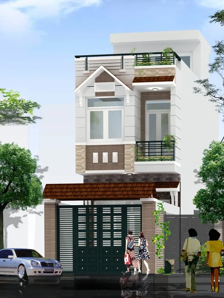 Nhà ống 3 tầng tân cổ điển trong ảnh ghi dấu nét sang trọng