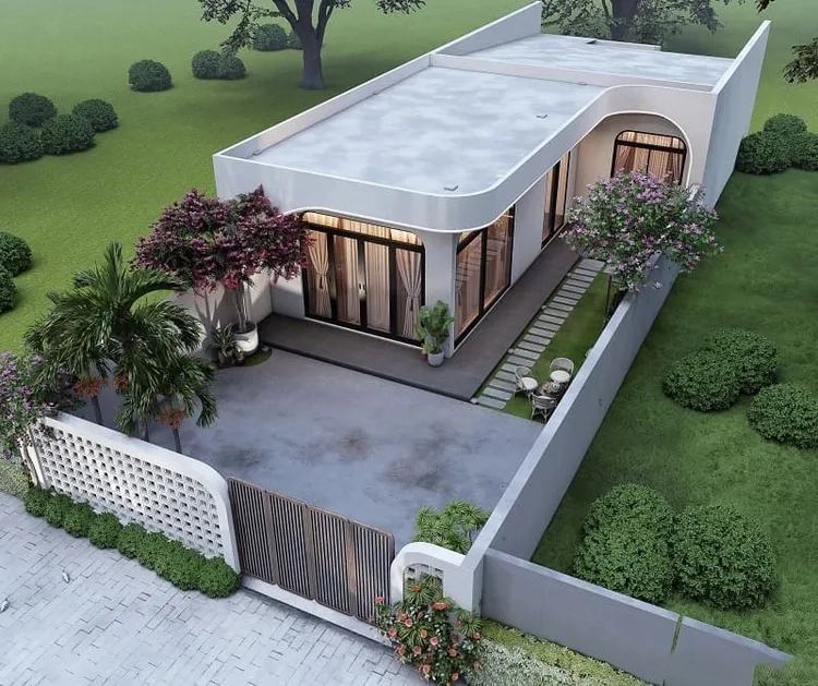 Tham khảo hình ảnh sân vườn nhà cấp 4 xanh mát và hài hòa