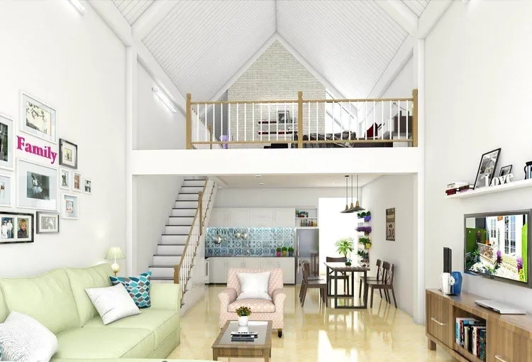 Khám phá ảnh phòng khách nhà ống có gác lửng sang trọng