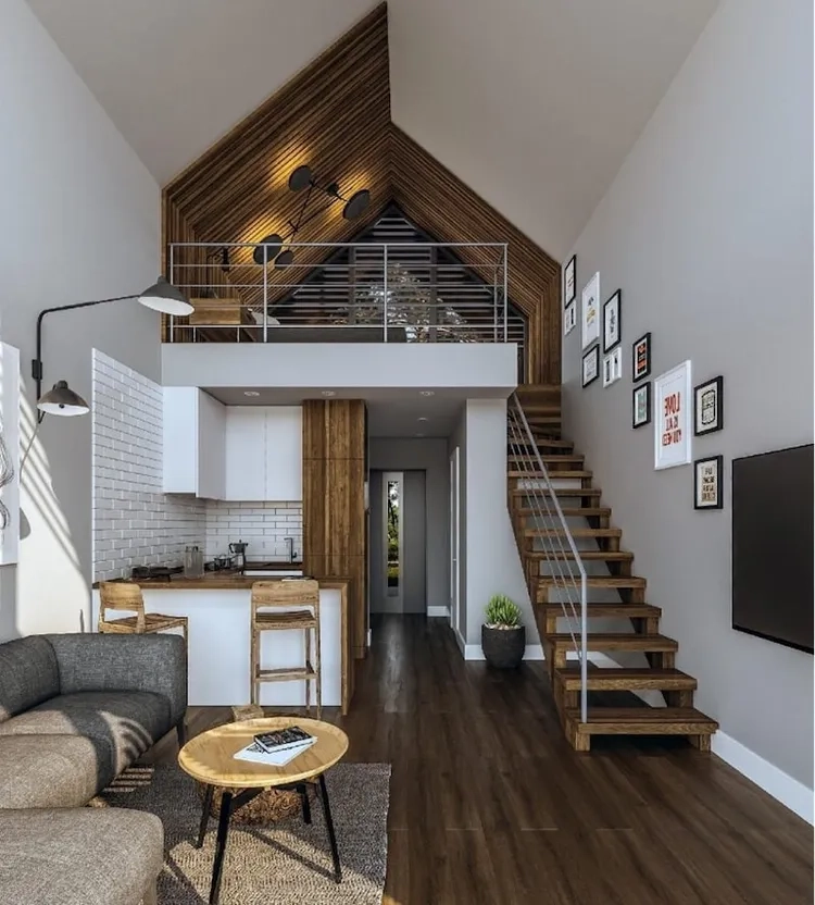 Xem hình thiết kế cầu thang gác lửng đẹp và an toàn