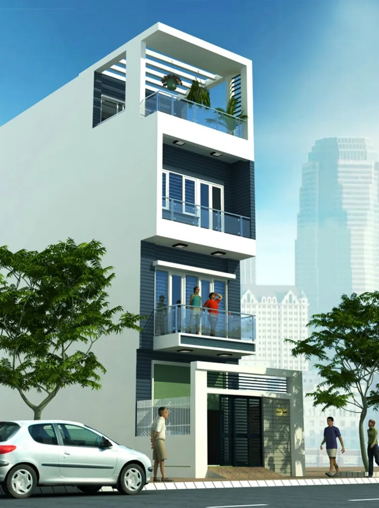 Tham khảo mẫu nhà ống có gara oto đẹp hiện đại cho bạn