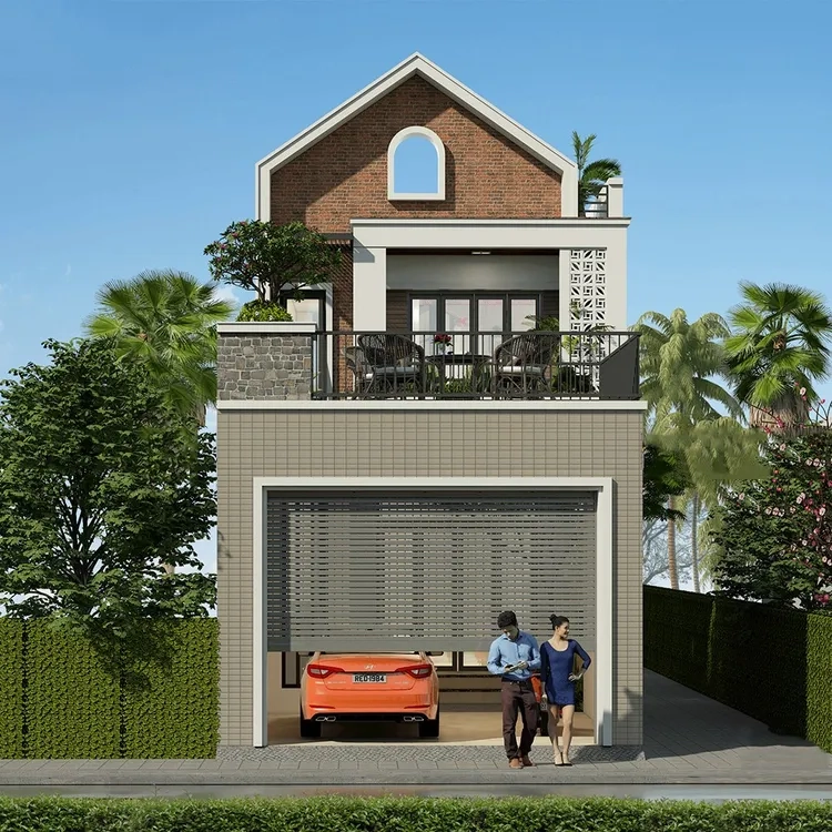 Tham khảo mẫu nhà ống gara ô tô và xe máy tiện lợi cho gia đình