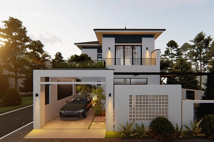 Khám phá ảnh thiết kế nhà ống có gara sang trọng và tiện nghi