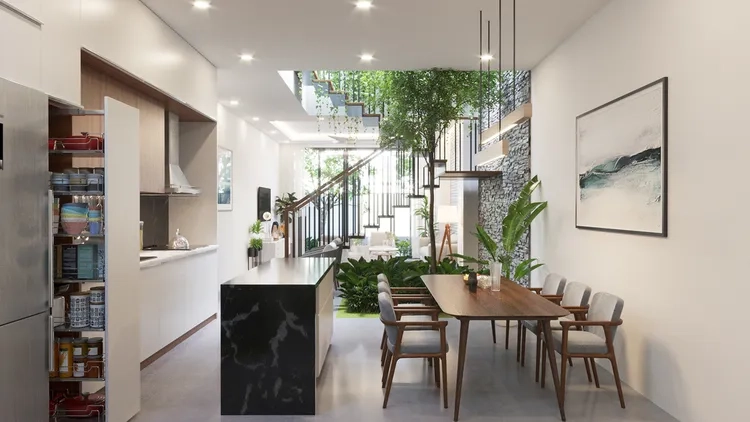 Ảnh giếng trời cho phòng ngủ chan hòa ánh sáng