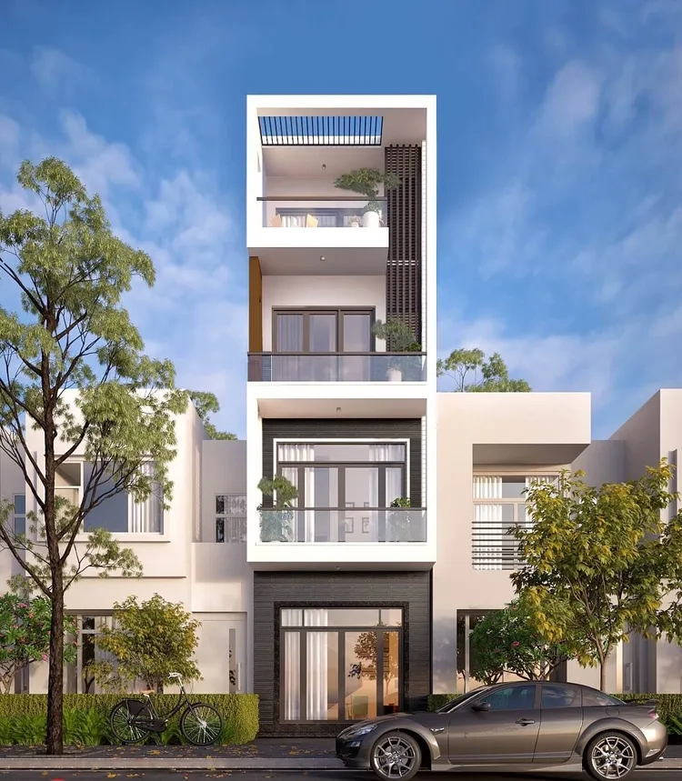 Ảnh nhà ống hiện đại tối giản tạo dấu ấn thanh lịch nhẹ nhàng