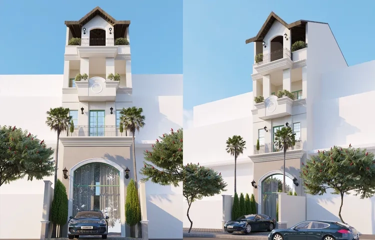 Khám phá vẻ đẹp sang trọng của ảnh mặt tiền nhà ống kiến trúc Pháp