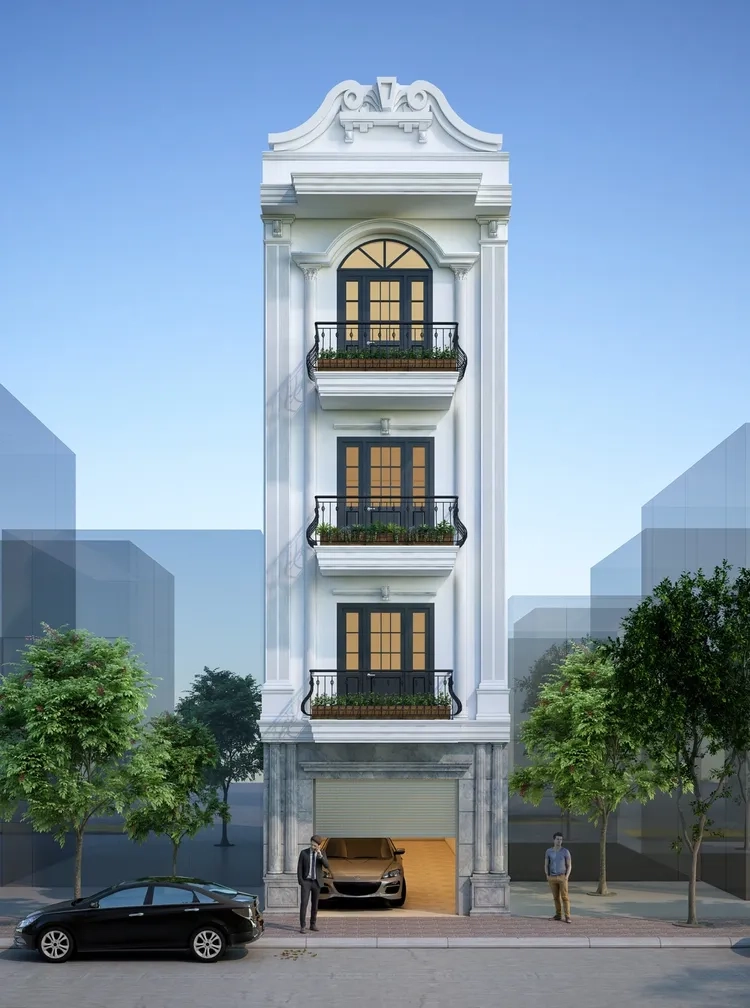 Khám phá ảnh nhà ống kiểu Pháp mái Mansard sang trọng