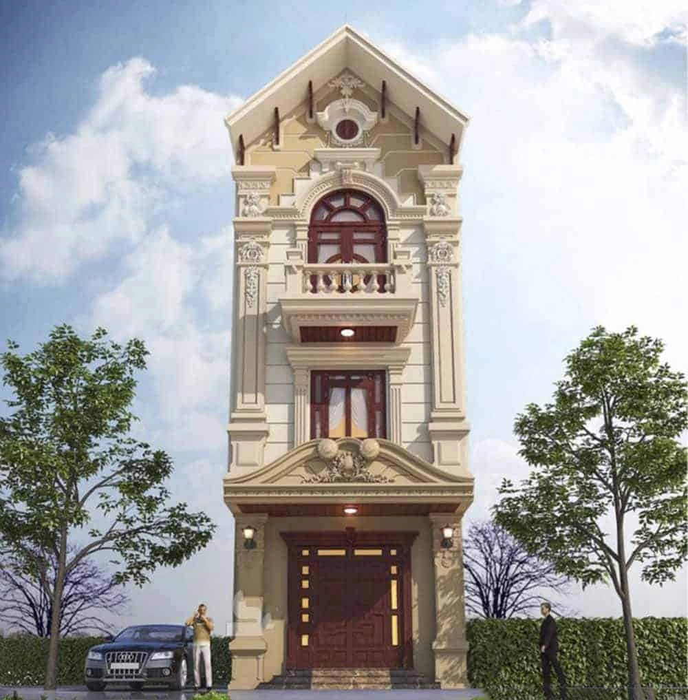 Tham khảo ảnh thiết kế nhà phố phong cách Pháp ấn tượng